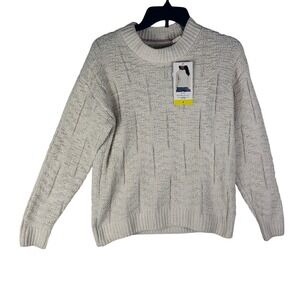 Weatherproof Vintage Womens Cream Textured Knit Crewneck Sweater Small NWT